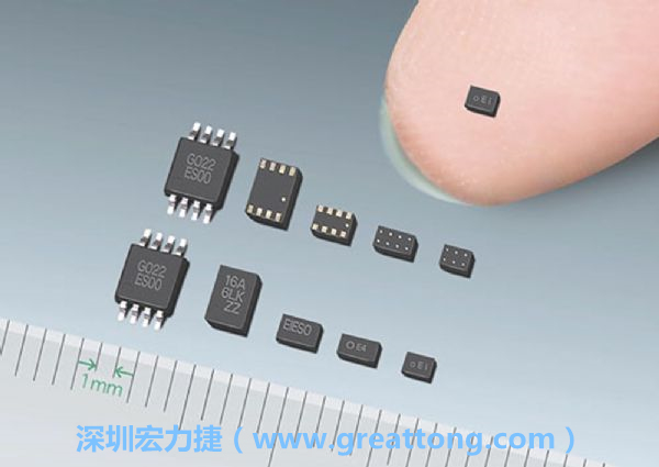 常規(guī)IC與WLP制作的封裝設(shè)計(jì)元件，尺寸有極大的差異，WLP僅需晶粒尺寸就有相同的電氣特性。