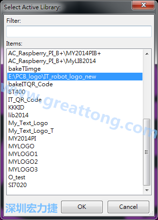 若要存到另外一個library 里， 要點選在File->Current library 重新再選擇Active Library， 就可以點選 File->Save Module in Acitve library 